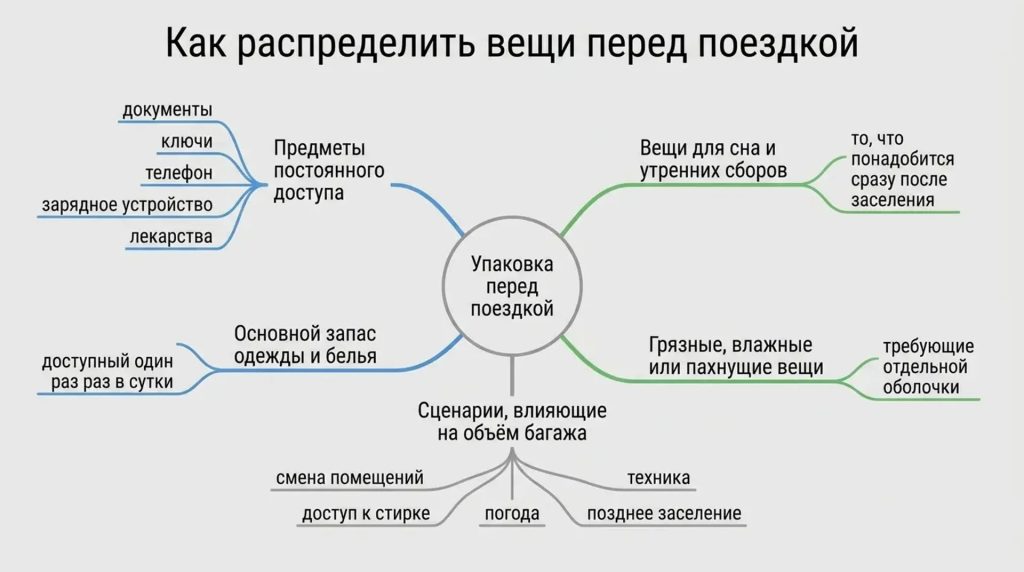 Как распределить вещи перед поездкой